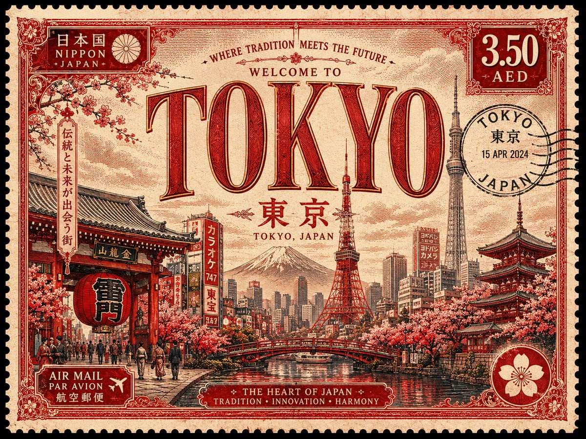 复古旅行邮票